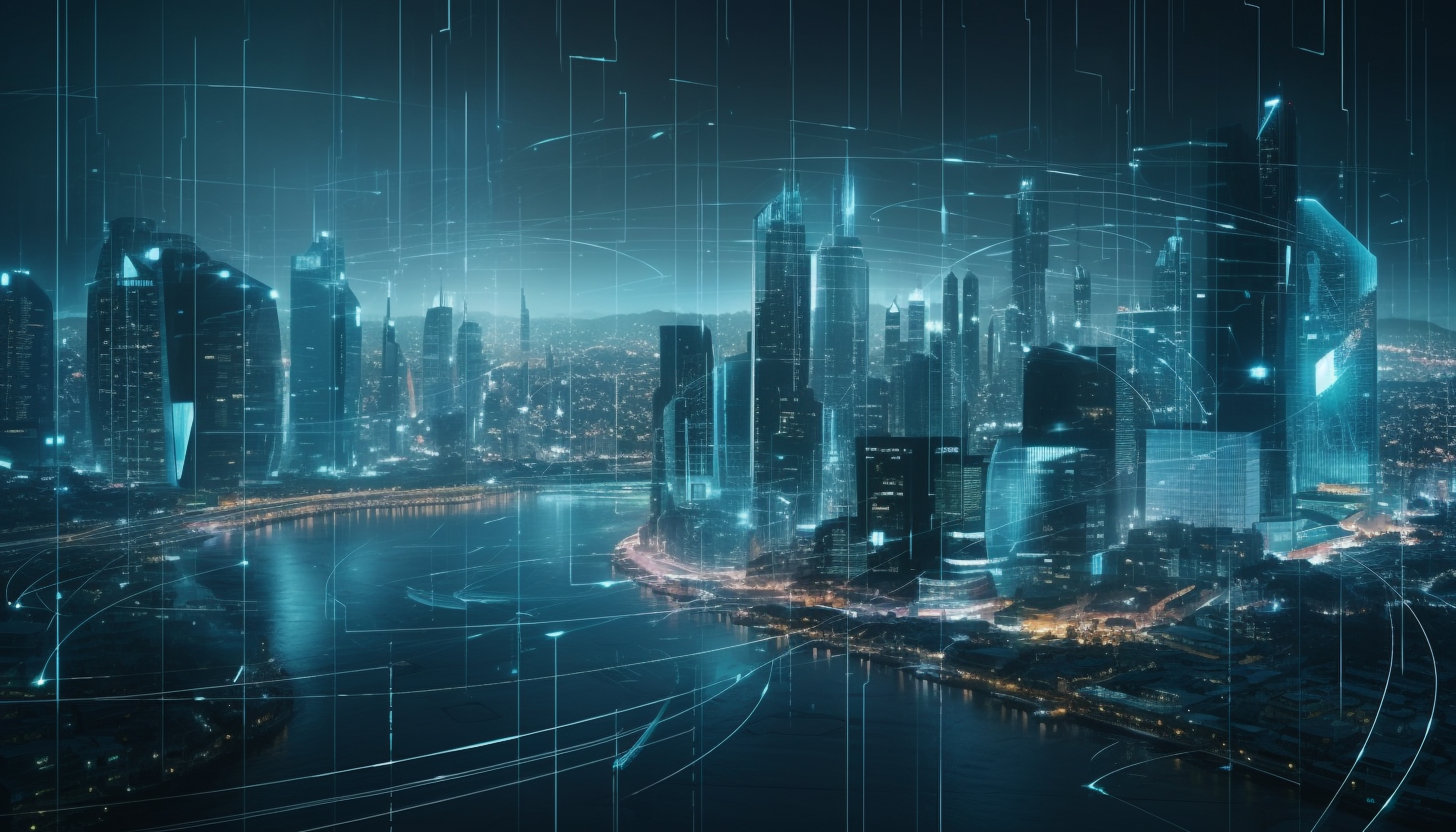 Ciudad futurista digital